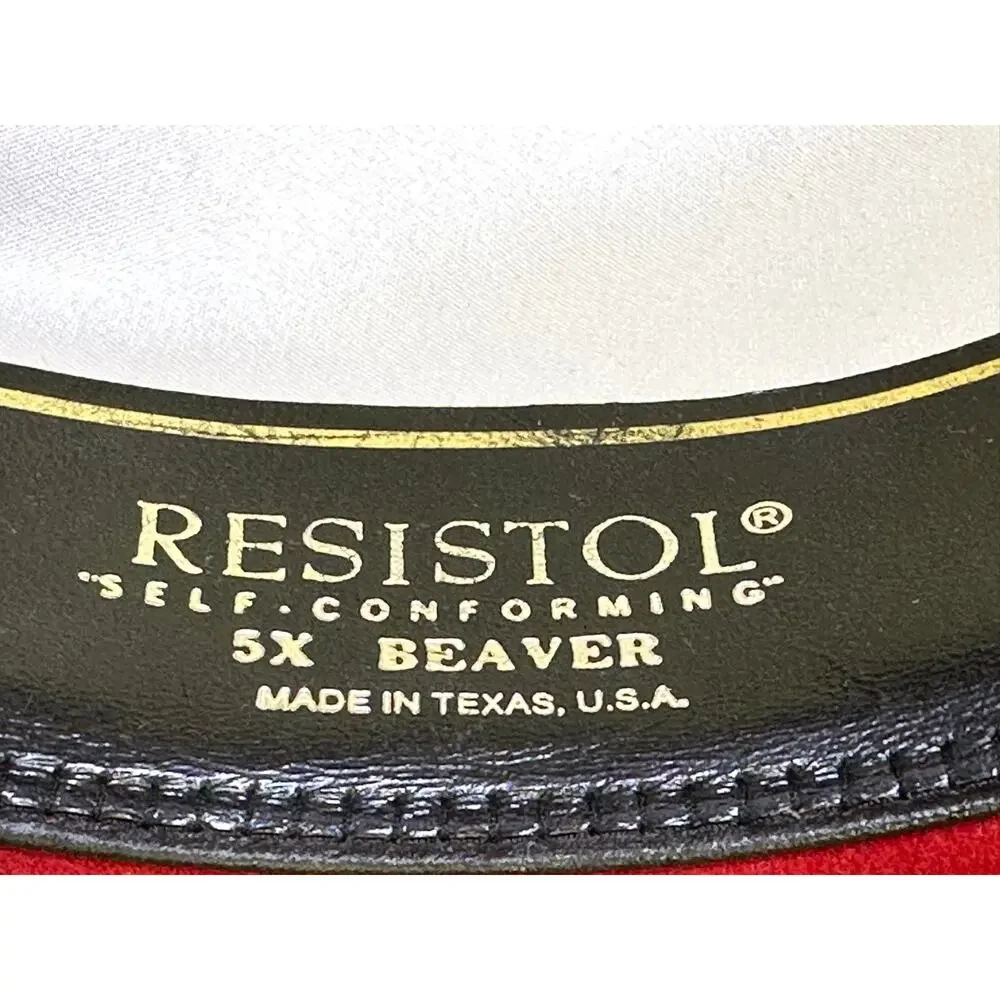 Resistol Self Conforming 5X Beaver Vintage Creased Satin Band 'Madera' Red Hat - Picture 6 of 9